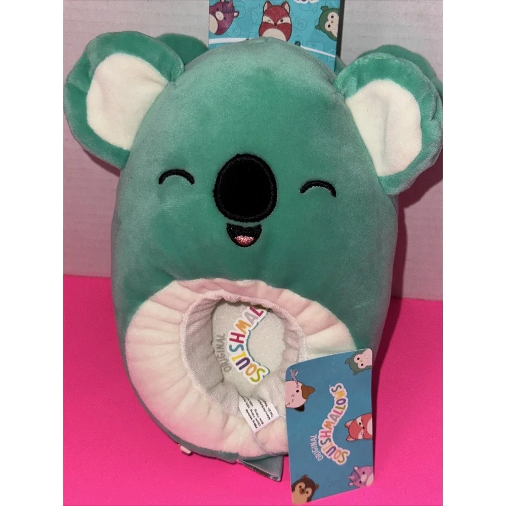 NWT Squishmallow Size 11/12 Green‎ Blue Koala Kids Slippers Fun Plush Kevin A16